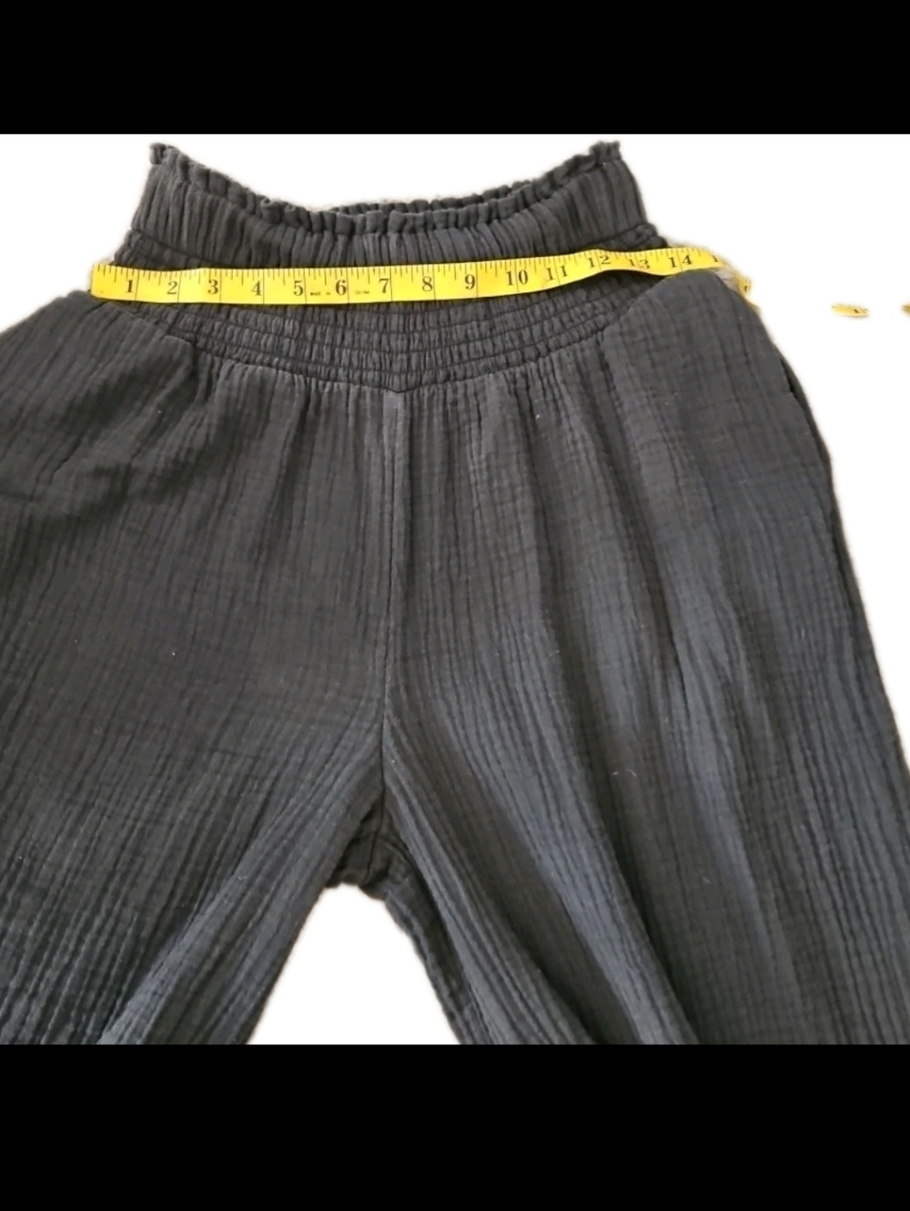 Anthropologie Wide Leg Smocked Boho Flowy Gauze Resortwear Beach Vacation PantXS - Picture 10 of 12